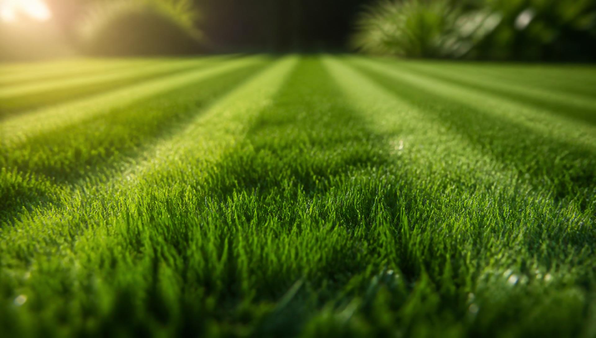 Lush green lawn close-up